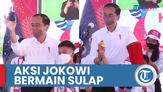 Aksi Jokowi Pamer Trik Sulap dalam Peringatan Hari Anak Nasional di Kebun Raya Bogor