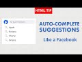 HTML Input Suggestions with Datalist |  HTML Datalist Tutorial | User Friendly Web Design
