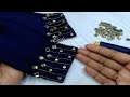 just 3 hrs ! very easy hand embroidery sleeve design with beads and stones| hand embroidery sleeve