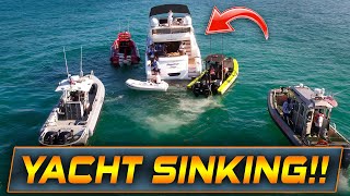 YACHT SINKING AT HAULOVER INLET !! | WAVY BOATS | HAULOVER BOATS