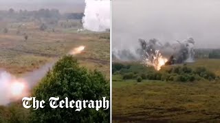 Russian troops use flamethrower launcher to shell Ukrainian forces in Mykolaiv