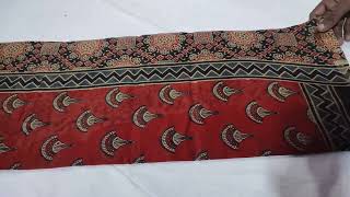 Original chanderi ajrak printed saree.Material. Pure silk by cotton 💯% quality guarantee For order🛍️