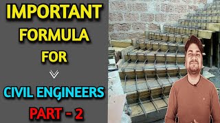 Important Formula for Civil Engineering Interview in TATA, Shapoorji, Afcons, L&T