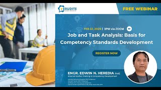 WEBINAR - Job and Task Analysis: Basis for Competency Standards Development