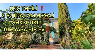 TAM ƏŞYALİ❗GENİŞ HƏYƏTLİ❗ 3 SOTDA,2 MƏRTƏBƏLİ ŞƏXSİ TİKİLİ EV AXTARANLARİN NƏZƏRİNƏ❗QİYMƏT  110000 m