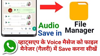 Whatsapp Voice Message Save in file manager || WhatsApp Audio Message Save in Gallery