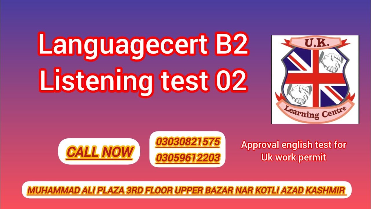 "LanguageCert B2 Listening Test 2: Full Exam With Answers" - YouTube