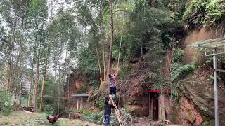 大门清理出来，一眼下去直通峨眉河！The gate was cleared out and went straight to the Emei River at a glance!