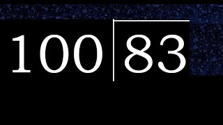 Divide 83 by 100 ,  decimal result  . Division with 3 Digit Divisors . How to do