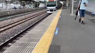 常磐線　友部駅　入線シーン