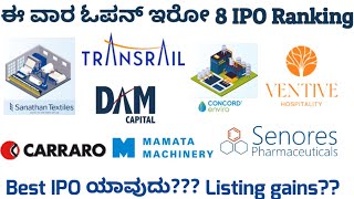 ALL 8 IPO Ranking | Best IPO for subscription | Listing gains | Long term investment | Allotment