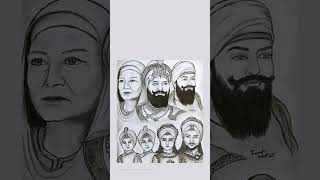 guru gobind Singh Ji#chaar sahibzaade Chaar sahibzaade drawing Guru Gobind Singh Ji