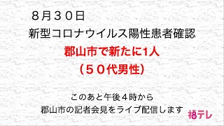 新型コロナウイルス　郡山市で新たに１人（５０代男性）陽性確認