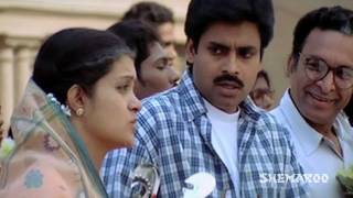 Attarintiki Daredi hero Pawan Kalyan at the temple - Kushi Movie Comedy Scenes