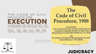 Execution || Order 21 Rule 10, 11, 11A, 12, 13, 14, 15, 16||Part-10||Civil Procedure Code@judicracy