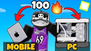 I GOT 100 WINSTREAK ON BOTH MOBILE AND PC.. (Roblox Bedwars)