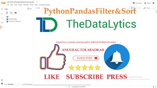 Python Pandas Filter & Sort | Python Pandas | Python Pandas Filter | Python Pandas Sort | Pandas