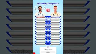 Virat Kohli vs Steve Smith TEST Batting Comparison #viratkohli #stevesmith #shorts