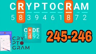 CRYPTOGRAM Word Logic Puzzles level 245 246