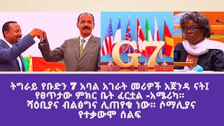 ትግራይ የቡድን 7 አባል አገራት መሪዎች አጀንዳ ናት፤የፀጥታው ምክር ቤት ፈርቷል -አሜሪካ። ሻዕቢያና ብልፅግና ሊጠየቁ ነው። ሶማሊያና የተቃውሞ ሰልፍ