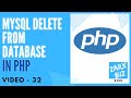 #32 Delete data from mysql database using php | Learn PHP Programming | PHP for Beginners