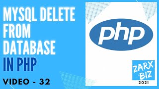 #32 Delete data from mysql database using php | Learn PHP Programming | PHP for Beginners