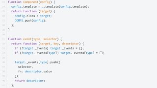 JavaScript Decorators: @Component & @event