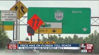 Price hike on toll roads in Florida