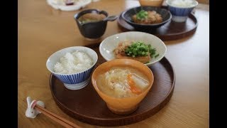 【和食】一汁一菜の朝ごはんをただひたすら作る動画♪