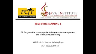 Web Programming Task 08 | 1st year | Java institute