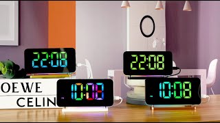 8853 LED MIRROR DIGITAL ALARM CLOCK WITH RGB NIGHT LIGHT