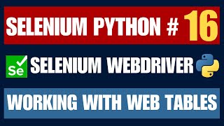 Selenium Python #16 | Working with Web Tables