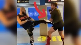 Khamzat Chimaev Kicks Alexander Gustafsson Where You Don’t Want To Get Kicked