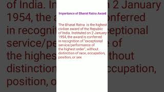 Bharat Ratna Award importance