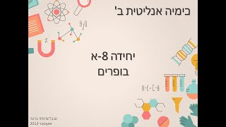 כימיה אנליטית ב, יחידה 8א - מבוא לבופרים