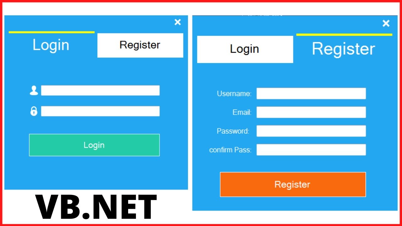 VB.Net - How To Design A Login And Register Form In One Window [With ...