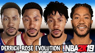 Derrick Rose Ratings and Face Evolution (College Hoops 2K8 - NBA 2K19)