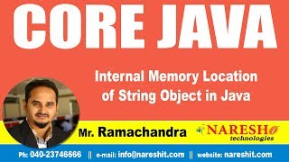 Core Java Tutorials | Internal Memory Location of String Object in Java? | Mr.Ramachandra