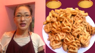 ཁ་ཟས་གང་འདྲ་བཟོ་དགོས་མེ་ལ་གསུམ་པ། How to make Tibetan food Khapse 3