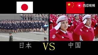 当中国女兵阅兵式遇到日本女子自卫队，有多霸气你们自己体会下