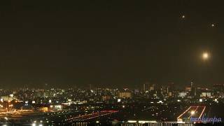 010. 大阪空港西　タイムラプス動画　　Time Lapse Movie of The Osaka Airport night from west side view