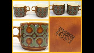 Hornsea Bronte 1976 Pottery Cups x 2 John Clappison From Matching Tableware Set