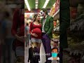 superheroes and his pregnant wife in the supermarket shorts short