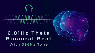 6.81Hz Theta Binaural Beat @ 396Hz Solfeggio Frequency - Emotional \u0026 Stress Relief | ASMR Binaural