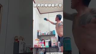 霸氣尪打會飛小強！　嚇到無聲嘶吼妻笑翻 ｜TVBS新聞｜擠看看 #shorts