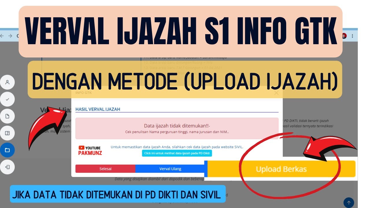 Cara Verval Ijazah Di Info GTK Jika Data Tidak Ditemukan Di PD Dikti ...