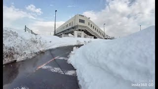 道路状況　徒歩にて（手ぶれあり閲覧注意）　新潟県上越市　2021年1月14日　JR黒井駅まで