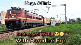 Jodhpur Varanasi Marudhar Exp with Offlink loco SRC WAP4 22879 Accelerating \u0026 Departing Bandikui Jn