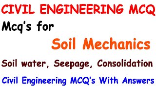 permeability of soil mcq part 3 | Soil Mechanics MCQ | seepage pressure | soil water | pore pressure