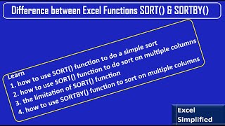 Difference between Excel Functions SORT and SORTBY